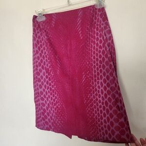 Express Magenta Snake-Print Pencil Skirt